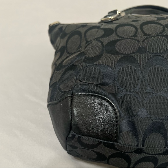 Coach mini shoulder bag purse Black Signature - Picture 8 of 16